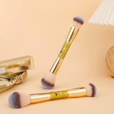 Foundation Powder Brush Double Ended Blush Makeup Brushes, Duo Bronzer Blush Ideal for Cream or Powder