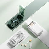 Portable Pill Cutter—Halves, Thirds, and Quarters; Includes a Pill Storage Compartment for Storing Medication