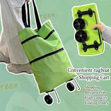 Portable Grocery Cart - Foldable Household Shopping Cart, Convertible Backpack Shopping Bag, Lightweight Wheeled Hand Truck