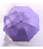 Portable Creative Water Flowering  Umbrella Manual  Black Coating UV Protection Sun Rain Dual Use Folding Parasol