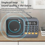 Portable FM Radio Portable Bluetooth Speaker with LED Light support Recording TF Card USB Play Wireless Speaker Radio FM Receive