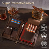 Portable Cigar Storage Bag with Multiple Compartments, Travel Organizer for Cigars and Accessories, Compact and Durable Case