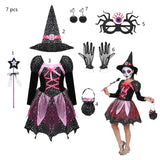 Halloween Cosplay Party Girls Costumes Witch Dress Bag Hat Wand Suit Devil Ghost Carnival Party Stage Performance Clothes