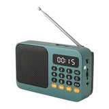 Portable FM Radio Portable Bluetooth Speaker with LED Light support Recording TF Card USB Play Wireless Speaker Radio FM Receive