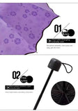 Portable Creative Water Flowering  Umbrella Manual  Black Coating UV Protection Sun Rain Dual Use Folding Parasol
