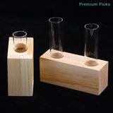 portableTest Tube Glass Propagation Vase Hydroponic Station with Wooden Stand for Herb  Home Decor