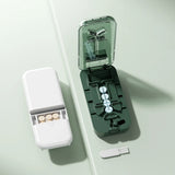 Portable Pill Cutter—Halves, Thirds, and Quarters; Includes a Pill Storage Compartment for Storing Medication