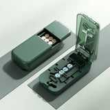 Portable Pill Cutter—Halves, Thirds, and Quarters; Includes a Pill Storage Compartment for Storing Medication