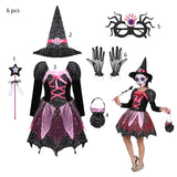 Halloween Cosplay Party Girls Costumes Witch Dress Bag Hat Wand Suit Devil Ghost Carnival Party Stage Performance Clothes