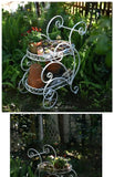 Portable Iron Garden Cart Mobile Plant Stand for Pots and Decor Balcony  Flower Holder Stylish Rolling Storage Rack for Outdoor