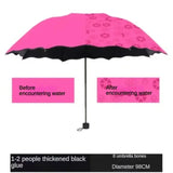 Portable Creative Water Flowering  Umbrella Manual  Black Coating UV Protection Sun Rain Dual Use Folding Parasol