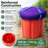 Portable Farming Stool with Adjustable Straps, Breathable Padded Seat and Reinforced PP Base for Greenhouse Picking Harvest Work