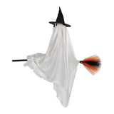 Halloween Hanging Ghost Decorations Cute Ghost Ornament Hanging Ghost with Broom Halloween Decoration Flying Witch for Haunted