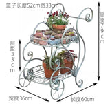 Portable Iron Garden Cart Mobile Plant Stand for Pots and Decor Balcony  Flower Holder Stylish Rolling Storage Rack for Outdoor