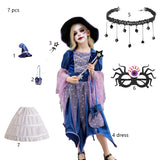 Halloween Cosplay Party Girls Costumes Witch Dress Bag Hat Wand Suit Devil Ghost Carnival Party Stage Performance Clothes