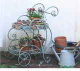 Portable Iron Garden Cart Mobile Plant Stand for Pots and Decor Balcony  Flower Holder Stylish Rolling Storage Rack for Outdoor