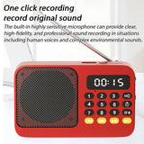Portable FM Radio Portable Bluetooth Speaker with LED Light support Recording TF Card USB Play Wireless Speaker Radio FM Receive