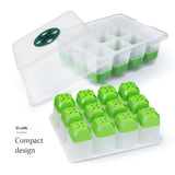Greenhouse Seed Starter Tray Seedling Box with Adjustable Ventilator Cover  Plant Germination Transplant 12-Cell TPE Nursery Pot