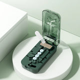 Portable Pill Cutter—Halves, Thirds, and Quarters; Includes a Pill Storage Compartment for Storing Medication
