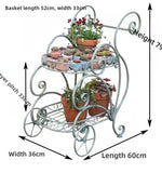 Portable Iron Garden Cart Mobile Plant Stand for Pots and Decor Balcony  Flower Holder Stylish Rolling Storage Rack for Outdoor