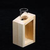 portableTest Tube Glass Propagation Vase Hydroponic Station with Wooden Stand for Herb  Home Decor