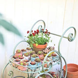Portable Iron Garden Cart Mobile Plant Stand for Pots and Decor Balcony  Flower Holder Stylish Rolling Storage Rack for Outdoor