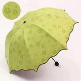 Portable Creative Water Flowering  Umbrella Manual  Black Coating UV Protection Sun Rain Dual Use Folding Parasol