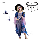Halloween Cosplay Party Girls Costumes Witch Dress Bag Hat Wand Suit Devil Ghost Carnival Party Stage Performance Clothes