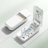Portable Pill Cutter—Halves, Thirds, and Quarters; Includes a Pill Storage Compartment for Storing Medication