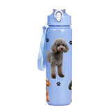 750ml Plastic Water Bottle with Pet Animal Print Reusable Leakproof Cup for Daily Use