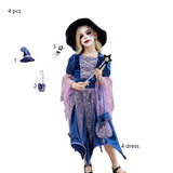 Halloween Cosplay Party Girls Costumes Witch Dress Bag Hat Wand Suit Devil Ghost Carnival Party Stage Performance Clothes