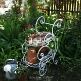 Portable Iron Garden Cart Mobile Plant Stand for Pots and Decor Balcony  Flower Holder Stylish Rolling Storage Rack for Outdoor