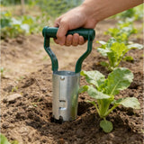 2 In 1 Portable Seedling Transplanter Hand Held Coated Dibber Widger Garden Tool Planting Weeding Soil Loosening Bulb