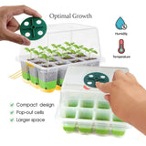 Greenhouse Seed Starter Tray Seedling Box with Adjustable Ventilator Cover  Plant Germination Transplant 12-Cell TPE Nursery Pot