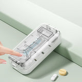 Portable Pill Cutter—Halves, Thirds, and Quarters; Includes a Pill Storage Compartment for Storing Medication