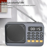 Portable FM Radio Portable Bluetooth Speaker with LED Light support Recording TF Card USB Play Wireless Speaker Radio FM Receive