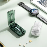 Portable Pill Cutter—Halves, Thirds, and Quarters; Includes a Pill Storage Compartment for Storing Medication