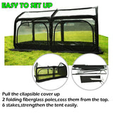 Portable Greenhouse Pop up Grow House for Outdoor and Indoor, Eco-Friendly Fiberglass Poles, Overlong Cover, 4 Zipper Doors