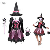 Halloween Cosplay Party Girls Costumes Witch Dress Bag Hat Wand Suit Devil Ghost Carnival Party Stage Performance Clothes