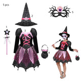 Halloween Cosplay Party Girls Costumes Witch Dress Bag Hat Wand Suit Devil Ghost Carnival Party Stage Performance Clothes
