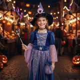 Halloween Cosplay Party Girls Costumes Witch Dress Bag Hat Wand Suit Devil Ghost Carnival Party Stage Performance Clothes