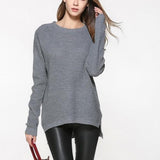Womens Relaxed Fit Round Neck Sweater in Gray - Presidential Brand (R)