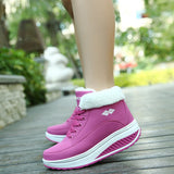 Warm Fur Lining Rocker Sole Platform Boots Women Casual Shoes - Presidential Brand (R)