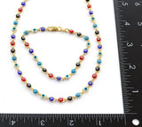(meveye-02-j5) 18kt Brazilian Gold Filled Multicolored Evil Eye Links. - Presidential Brand (R)