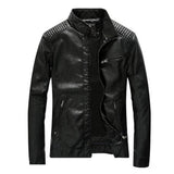 Mens Vegan Leather Black Biker Jacket - Presidential Brand (R)