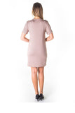 Ladies fashion knit bodycon v neck lace up mini dress - Presidential Brand (R)