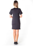 Ladies fashion knit bodycon v neck lace up mini dress - Presidential Brand (R)
