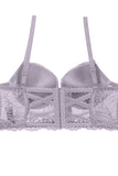 Ladies floral overlay long line bra w/underwire - Presidential Brand (R)
