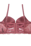 Ladies floral overlay long line bra w/underwire - Presidential Brand (R)