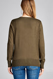 Ladies fashion long sleeve v-neck classic sweater cardigan - Presidential Brand (R)